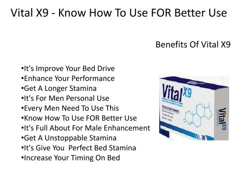 Vital X9 - Get A Unstoppable Stamina