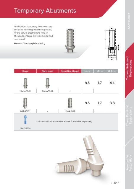 Noris Medical Dental Implants Product Catalog 2018 3