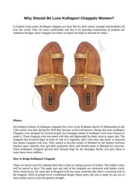 Why Should Be Love Kolhapuri Chappals Women