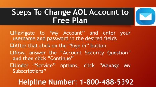 1-800-488-5392 Change AOL Account To Free Plan