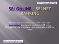 Online Net Banking SBI - mymoneykarma