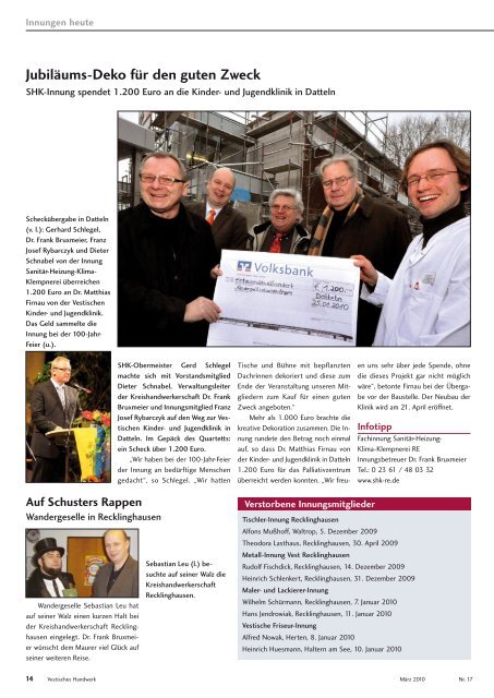 Vestisches - Das Magazin der Kreishandwerkerschaft Recklinghausen