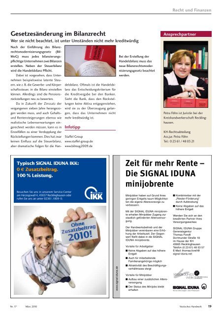 Vestisches - Das Magazin der Kreishandwerkerschaft Recklinghausen