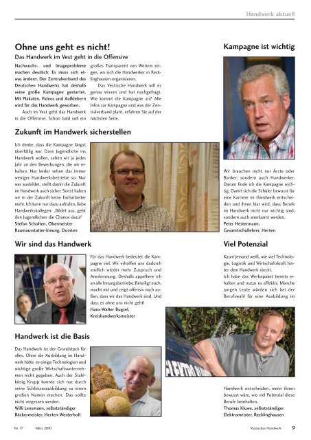 Vestisches - Das Magazin der Kreishandwerkerschaft Recklinghausen