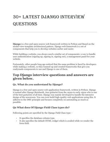 Djangointerviewquestion