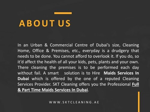 Full & Part Time Maids Services Dubai | SKT Cleaning