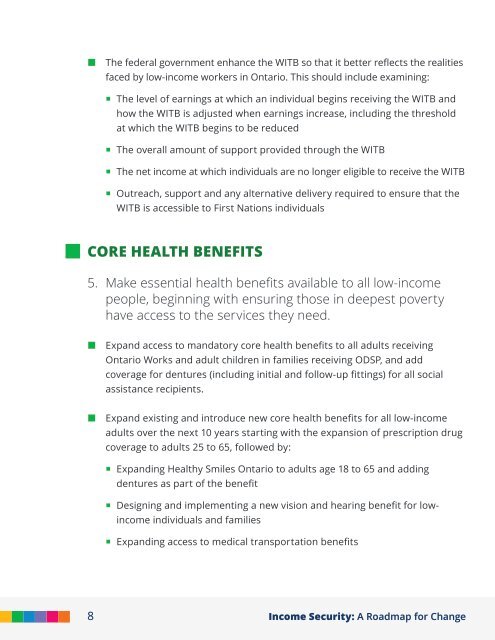 Income Security: A Roadmap for Change