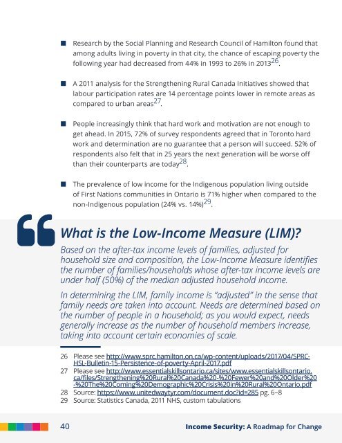 Income Security: A Roadmap for Change