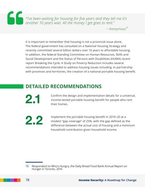 Income Security: A Roadmap for Change