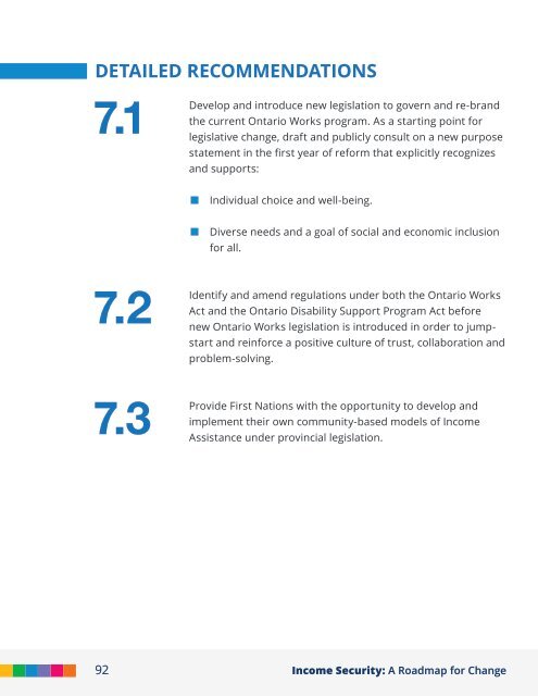 Income Security: A Roadmap for Change