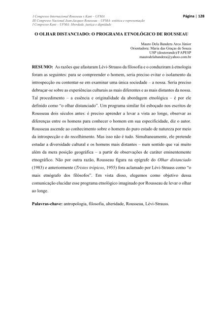 Caderno de Resumos Congresso Rousseau x Kant