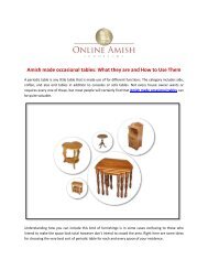 Amish made occasional tables: What they are and How to Use Them