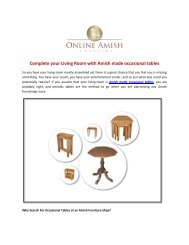 Complete your Living Room with Amish made occasional tables