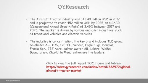 Global Aircraft Tractor Market is Projected to Reach 452 million USD by 2025