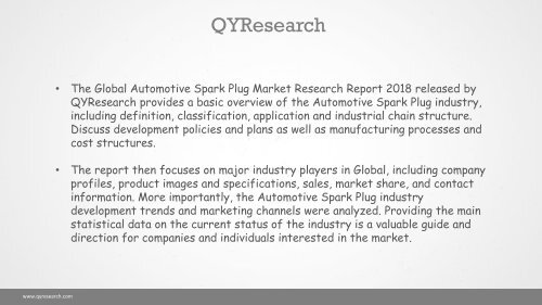 Global Automotive Spark Plug Market is Projected to Reach 10,720 million USD by 2023