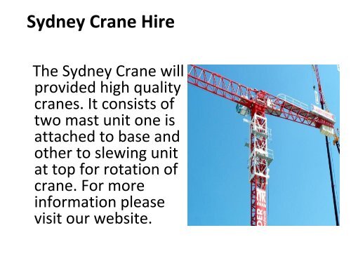 Mobile Crane Hire Camden