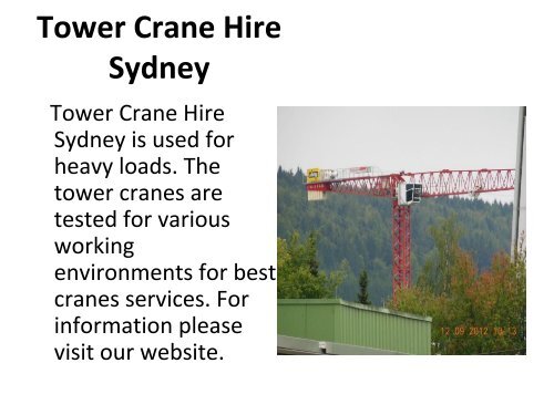 Mobile Crane Hire Camden