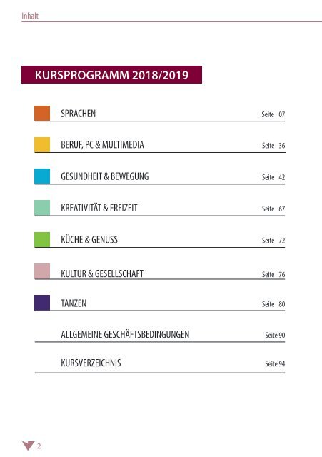 Kursprogramm 2018/2019 