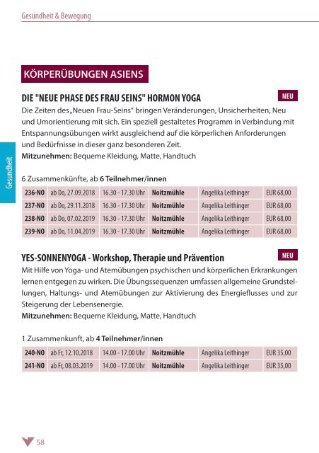 Kursprogramm 2018/2019 