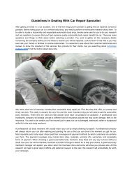 Guidelines In Dealing With Car Repair Specialist