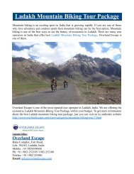 Ladakh Mountain Biking Tour Package