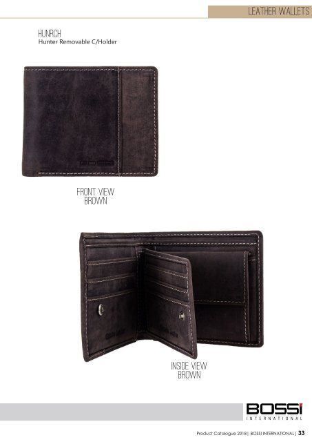 Bossi International Leather Wallets Catalogue 2018