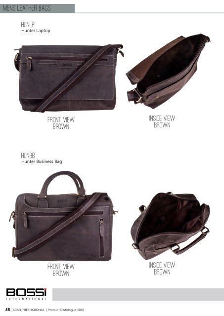 Bossi International Mens Leather Bags Catalogue 2018