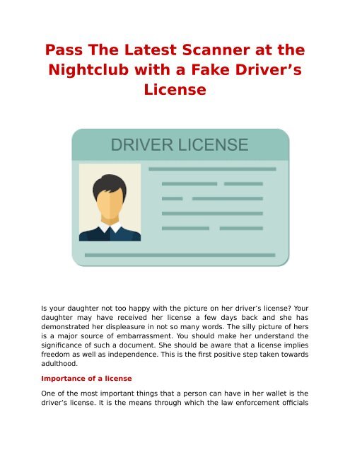 Pass The Latest Scanner at the Nightclub with a Fake Driver’s License