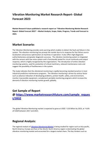 Vibration Monitoring Market Research Depth Study and Gross Margin Analysis till 2023