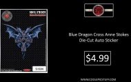 Blue Dragon Cross Anne Stokes Die-Cut Auto Sticker - Cool Epic Stuff