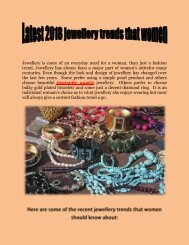 Latest 2018 jewellery trends that women must know about