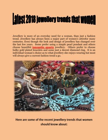 Latest 2018 jewellery trends that women must know about