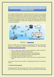 Understanding the Advantages of GPS Integration into Fleet Maintenance Systems