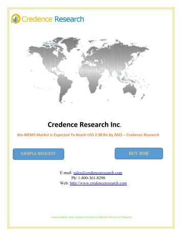 Bio-MEMS Market Is Expected To Reach US$ 2.98 Bn By 2025 – Credence Research