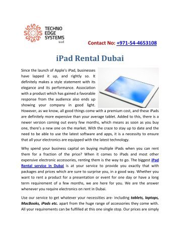 iPad Rental Dubai