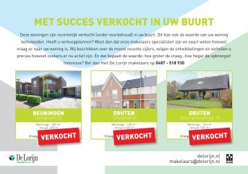 De Lorijn Makelaars, met succes verkocht in Beuningen en Druten!