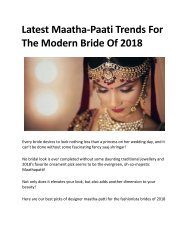 Latest bridal Fashion Trends 2018