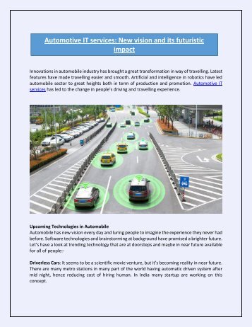 Automotive IT services New vision and its futuristic impact