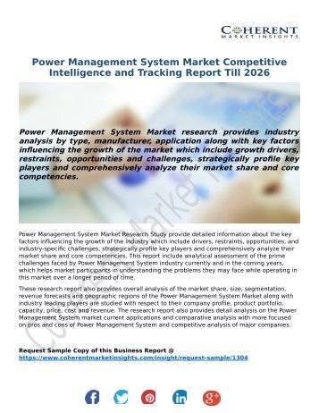 Power Management System Market Competitive Intelligence and Tracking Report Till 2026