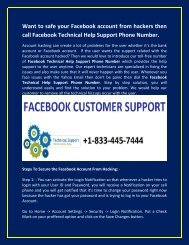 Facebook Tech Support Phone Number +1-833-445-7444