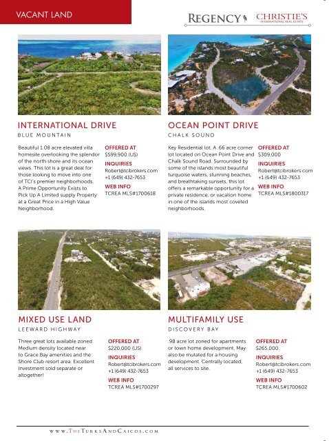 Turks & Caicos Islands Real Estate Summer/Fall 2018