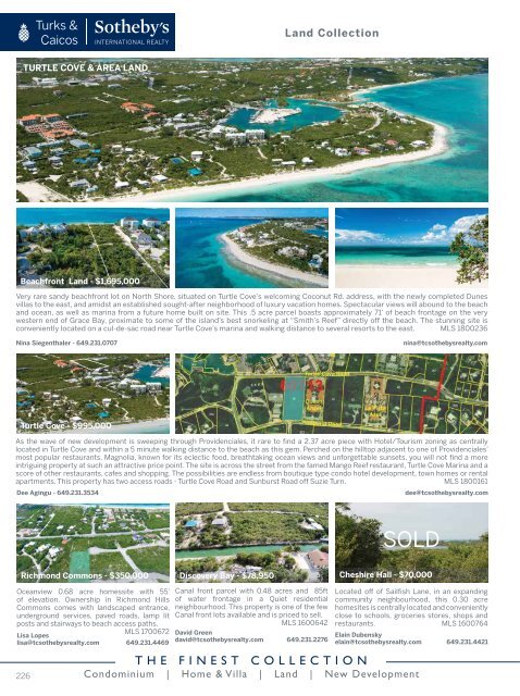 Turks & Caicos Islands Real Estate Summer/Fall 2018