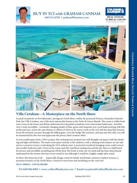 Turks & Caicos Islands Real Estate Summer/Fall 2018