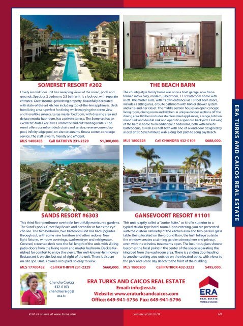 Turks & Caicos Islands Real Estate Summer/Fall 2018