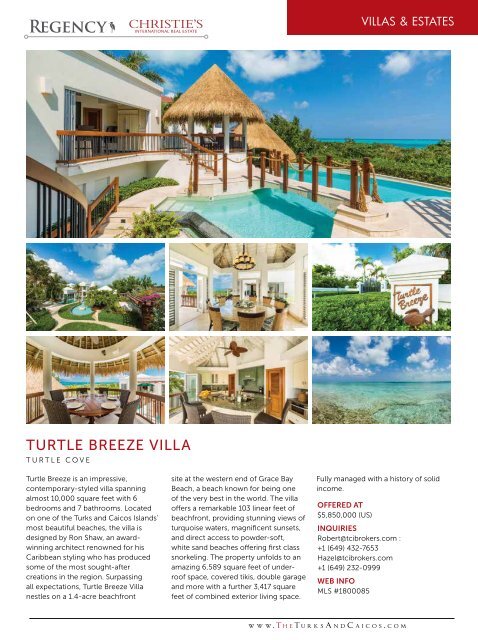 Turks & Caicos Islands Real Estate Summer/Fall 2018