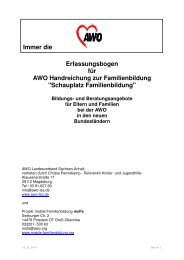 Erfassungsbogen für AWO Handreichung zur Familienbildung ...