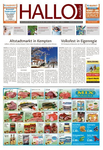 Hallo-Allgäu Kempten, Oberallgäu, Westallgäu vom Samstag, 23.Juni