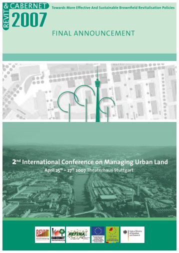2nd International Conference on Managing Urban Land ... - Refina
