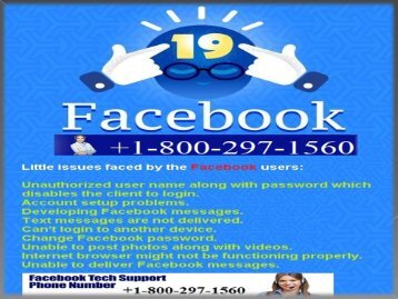 facebook help center number for USA and Canada +1-800-297-1560