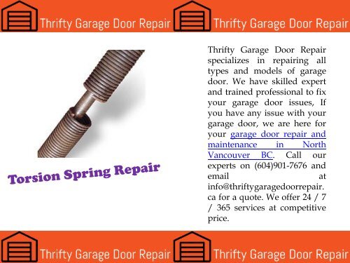 Garage Door Repair North Vancouver